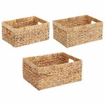 vidaXL Paniers de rangement 3 Pièces Naturel 40 x 30 x 18 cm