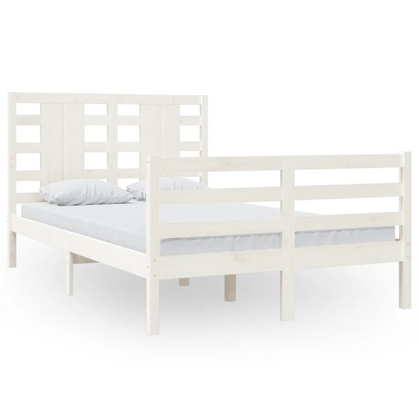 vidaXL Cadre de lit sans matelas blanc 120x200 cm bois de pin massif