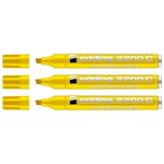 Marqueur Permanent 2200 C Corps Alu Jaune Pointe Biseautée 1-5 mm x 3 EDDING