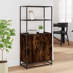 vidaXL Buffet haut chêne fumé 68x35x139 cm bois d'ingénierie métal