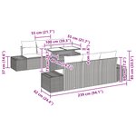 vidaXL Ensemble de Canapé de Jardin 7 Pièces avec Coussins en Poly Rattan Noir