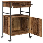 vidaXL Chariot de Cuisine Bois Ancien 56x43x89.5 cm Bois Ingénieré