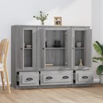 vidaXL Buffets 3 Pièces sonoma gris bois d'ingénierie