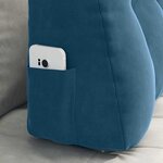vidaXL Coussin de Dos Bleu 80 x 24 x 50 cm Velours