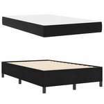 vidaXL Cadre de lit avec matelas Noir et Blanc 120 x 190 cm Velours
