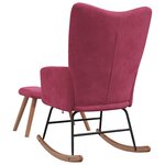 vidaXL Chaise à bascule avec repose-pied Rouge bordeaux Velours