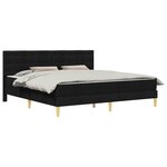vidaXL Cadre de lit avec matelas Noir 200 x 200 cm Tissu