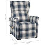 vidaXL Fauteuil de massage Bleu Tissu