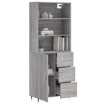 vidaXL Buffet haut Sonoma gris 69 5x34x180 cm Bois d'ingénierie