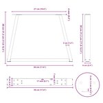 vidaXL Pieds de table basse en V 2 pièces Noir 30 x (30-31 3) cm Acier