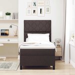 vidaXL Lit à ressorts avec matelas Marron foncé 100 x 200 cm tissu
