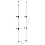 vidaXL Système de garde-robe télescopique avec barres Aluminium