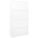 Armoire de bureau porte coulissante blanche 90 x 40 x 180 cm en acier blanc 02_0046818