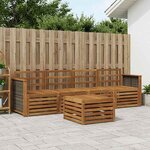 vidaXL Ensemble de canapés d'extérieur 5 Pièces Naturel