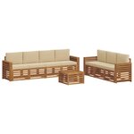 vidaXL Ensembles de canapés 8 pc Naturel et Beige Bois d'Acacia Massif