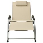 vidaXL Chaise longue avec oreiller textilène crème