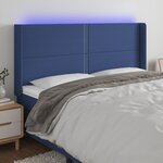 vidaXL Tête de lit à LED Bleu 163x16x118/128 cm Tissu