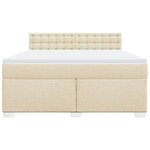 vidaXL Sommier à lattes de lit avec matelas Crème 180x200 cm Tissu