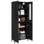 vidaXL Haut Armoire 2 Pièces Chêne noir Bois d'ingénierie