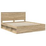 vidaXL Cadre de lit Sonoma 200 x 200 cm Bois de pin massif