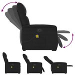vidaXL Fauteuil inclinable de massage électrique noir tissu microfibre