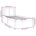 Vidaxl cadre de lit gris bois de pin massif 100x200 cm