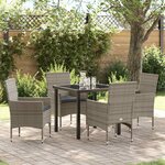 vidaXL Ensemble de salle à manger pour jardin 5 Pièces Gris Poly rotin