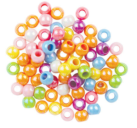 Perles pour enfant nacrées 1 x 0 8 cm 108 pièces