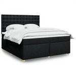 vidaXL Sommier à lattes de lit avec matelas Noir 180x200 cm Tissu
