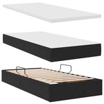 vidaXL Lit de Rangement avec matelas Noir 90 x 200 cm Velours