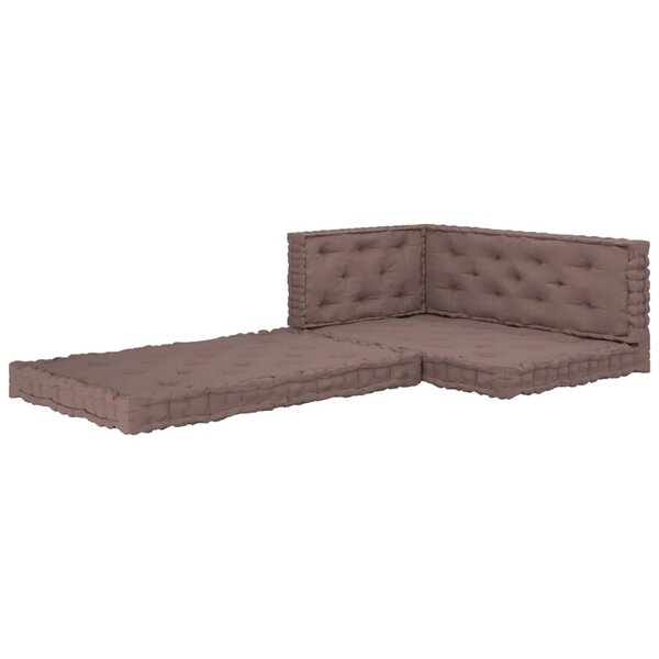 vidaXL Coussins de plancher de palette 4 Pièces Taupe Coton
