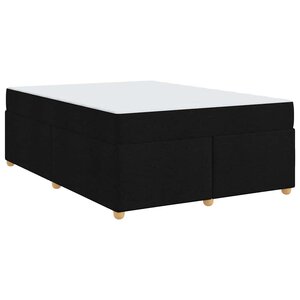 vidaXL Cadre de lit avec matelas Noir 140 x 200 cm tissu
