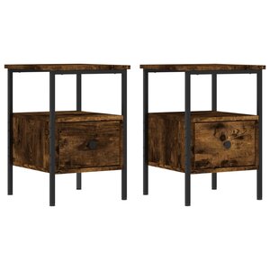 vidaXL Tables de chevet 2 Pièces chêne fumé 34x36x50 cm bois ingénierie