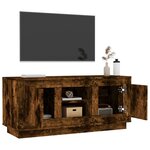vidaXL Meuble TV chêne fumé 102x35x45 cm bois d'ingénierie