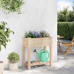 vidaXL Cache-pot de jardin avec étagère Beige 71 x 37 x 76.5 cm
