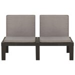 vidaXL Salon de jardin 3 Pièces avec coussins Plastique Gris