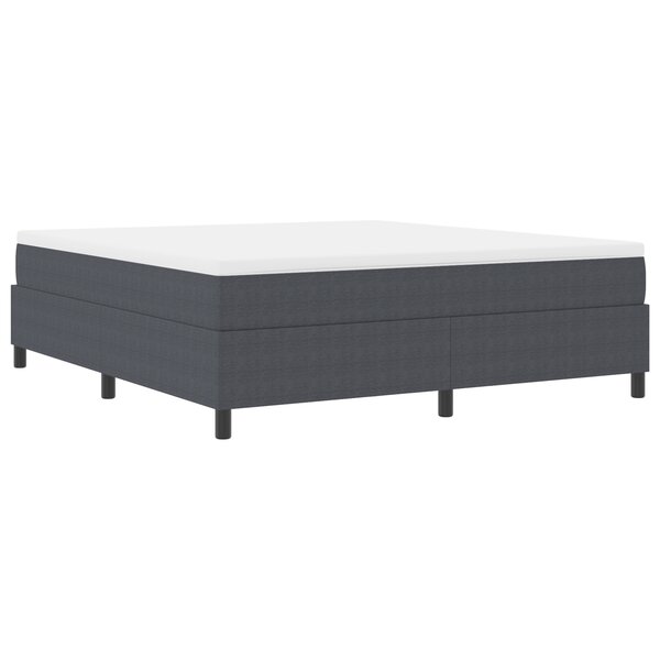 vidaXL Lit à ressort Box Gris foncé Super King Tissu en velours côtelé