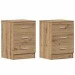 vidaXL Tables de chevet 2 Pièces chêne artisanal 38x35x55 cm