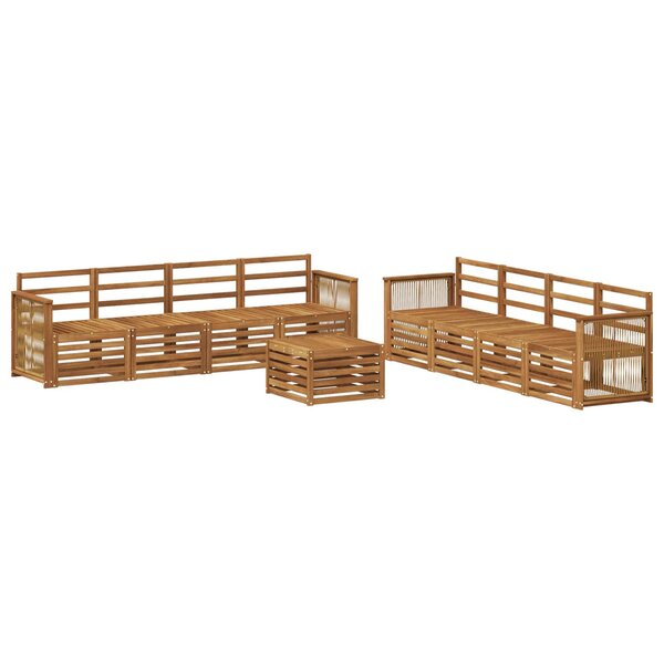 vidaXL Ensemble de canapés d'extérieur 9 pc Naturel