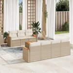 vidaXL Salon de jardin avec coussins 8 Pièces beige résine tressée
