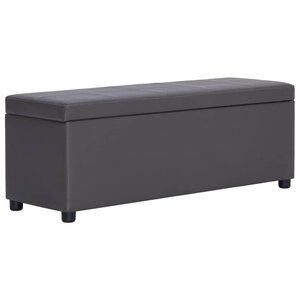 Banquette pouf tabouret meuble banc avec compartiment de rangement 115 cm gris synthétique 3002162