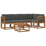 vidaXL Ensemble de canapés d'extérieur 6 Pièces Naturel et Anthracite
