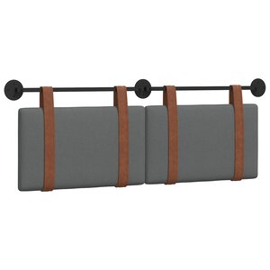 vidaXL Tête de lit suspendue Gris foncé PU antique