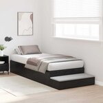 vidaXL Cadre de lit avec rangement Chêne noir 226 5 x 75 x 31 5 cm