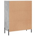 vidaXL Buffet gris béton 69 5x34x90 cm bois d'ingénierie
