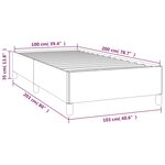 vidaXL Cadre de lit Gris clair 100x200 cm Velours