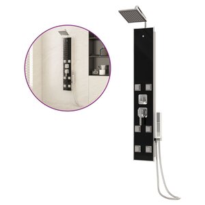 vidaXL Panneau de douche Verre 18x45 5x130 cm Noir