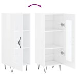 vidaXL Buffet Blanc brillant 34 5x34x90 cm Bois d'ingénierie