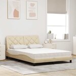 vidaXL Lit avec matelas crème 140x200 cm tissu