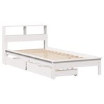 vidaXL Lit bibliothèque sans matelas blanc 90x200cm bois de pin massif
